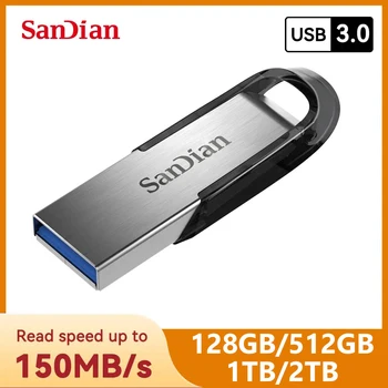 SanDian Flash Drive Ultra Flair USB 3.0 CZ73 1 ТБ 2 ТБ Флешка USB Флэш-Накопитель Металлическая Ручка-Накопитель Stick Key Memory Stick Высокая Скорость