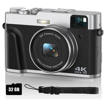 Цифровая камера 4K, цифровые камеры для фотосъемки, камера с автофокусом и видоискателем, видеокамера с защитой от дрожания для Youtube