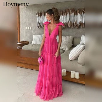Вечерние платья Doymeny трапециевидного силуэта с V-образным вырезом, изысканное сексуальное платье для женщин, праздничное платье для свидания, Vestidos De Coquetel