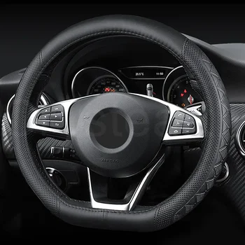Детали интерьера Автомобиля Чехол Для Защиты Рулевого колеса Универсальный 38 см Чехол для рулевого колеса Подходит Для Audi RS3 RS4 A3 A4 A5 A6 Q3 Q5 Q7 S3