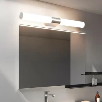 Светильники для ванной комнаты в скандинавском интерьере Зеркало для ванной Бра Хромированные светильники для ванной комнаты Современный