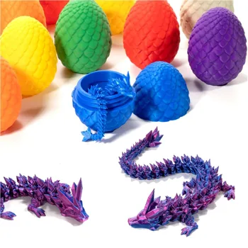 3D Печатное Яйцо Дракона, Полностью Сочлененный Хрустальный Дракон, Декомпрессионная Игрушка для Рабочего Стола Руководителя, Игрушка с Аутизмом и СДВГ для Взрослых