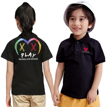 Рубашка-поло для мальчиков и девочек с вышивкой в виде буквы 