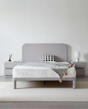 Скандинавская кровать из массива дерева, двуспальная кровать с 1,8 спальнями, современная и простая односпальная кровать из бука длиной 1,5 метра, детская кровать