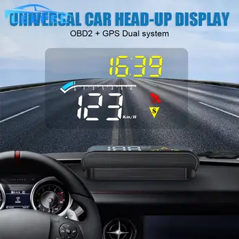 LEEPEE M17 OBD GPS головной дисплей Аксессуары для автоэлектроники автомобильный HUD Спидометр Мини-проектор на лобовое стекло для всех автомобилей