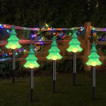 Новогодняя елка, заглушка заземления, солнечные фонари, уличная лампа в виде леденца, светодиодное украшение сада, Водонепроницаемые Ландшафтные фонари 391