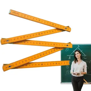 Деревянная измерительная палочка, складная метрическая линейка длиной 1 метр, метрические весы, плотницкая линейка, деревянная измерительная линейка для школьных принадлежностей