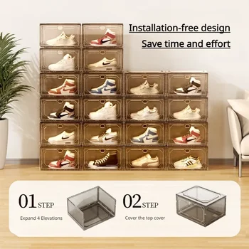 Шкаф для прихожей, высококачественный, прочный и долговечный, акриловый, большая прозрачная коробка для обуви, штабелируемая, мебель для хранения коробок для обуви