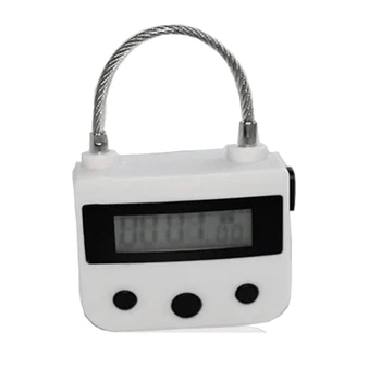 Металлический замок с таймером USB ЖК-дисплей Металлический Электронный Перезаряжаемый таймер Многофункциональный висячий замок Белый