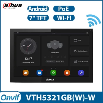 Dahua Wifi Внутренний Монитор Android POE с 7-дюймовым Сенсорным Экраном Дверной Звонок Беспроводной Двусторонний Аудио-Видеодомофон VTH5321GB-W VTH5321GW-W