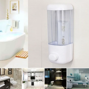 дозатор мыла для ванной на 500 мл, Настенный Самоклеящийся контейнер для шампуня, Ручной пресс для прозрачного жидкого лосьона с одним слотом 4XFD