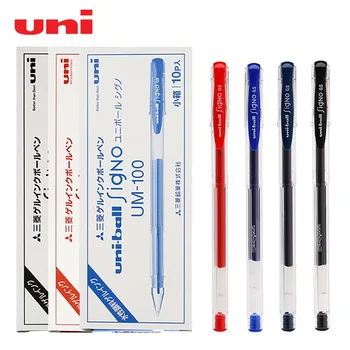 10 шт./кор. Гелевая ручка Japan Uni UM-100 0,5 мм Гладкая быстросохнущая офисная ручка для подписи Студенческие принадлежности Школьные канцелярские принадлежности