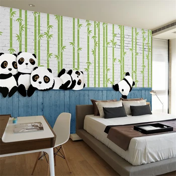 beibehang Пользовательские 3D обои современная простая панда животное тема детской комнаты фреска фон гостиной настенная бумага для оформления интерьера