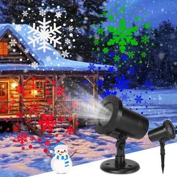 Рождественский Проектор Snowflake Light LED Snowfall Projection Lamp Upgrade Color Blizzard LED Snowflake Lights для Праздника Хэллоуин