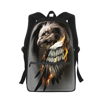 мужской женский рюкзак с рисунком орла, модная студенческая школьная сумка с 3D-принтом, рюкзак для ноутбука, детская дорожная сумка через плечо