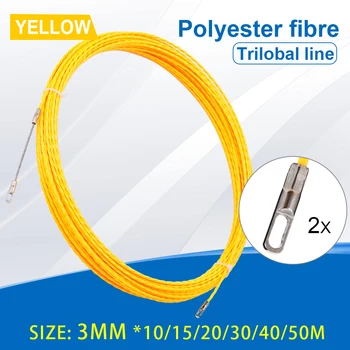 3 мм кабельный съемник, катушка ленты в форме желтой рыбки, Трехлопастная проволока из стекловолокна и полиэстера, проходящая через стену, Металлический инструмент для прокладки проводов