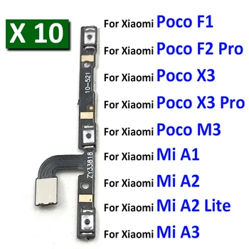 10шт, Оригинал Для Xiaomi Mi Pocophone Poco F1 F2 X3 M3 Pro A1 A2 A3 Lite Кнопка регулировки громкости Кнопка Включения-Выключения Питания Гибкий кабель