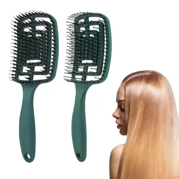Изогнутая щетка для волос с вентиляцией для мужчин и женщин, детей, отлично подходит для влажных или сухих волос