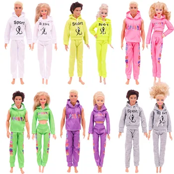 30 см Кукла Барби Пара Комплект кукольной игрушки Комплект одежды Баскетбол Повседневная Спортивная одежда
