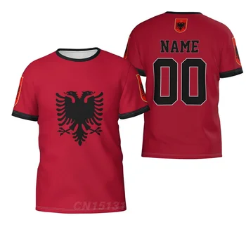 Бесплатное пользовательское имя, номер Флага Албании, Эмблема, джерси, 3D Футболки, Одежда для мужчин, женщин, Футболки, Топы, футбольные фанаты, Подарочная футболка