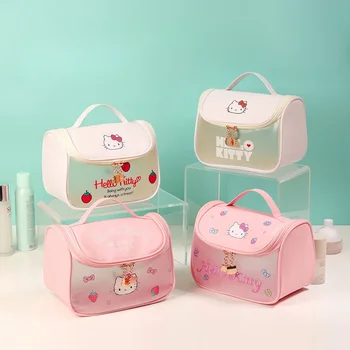 Сумка для хранения MINISO - Sanrio на молнии, переносная сумка с принтом Hello Kitty, маленькая ручная сумка Kawaii для путешествий на свежем воздухе, подарок на день рождения