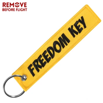 Брелоки Freedom для автомобилей, желтое кольцо с вышивкой, цепочка для авиационных подарков, снять перед полетом Модный брелок для ювелирных изделий