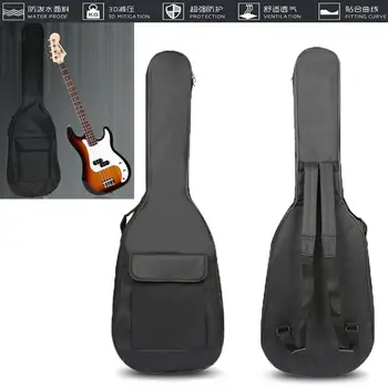 Водонепроницаемая черная сумка для электрической бас-гитары, мягкая сумка для инструментов из ткани Оксфорд, рюкзак с двойным плечевым ремнем, сумка для электрогитары