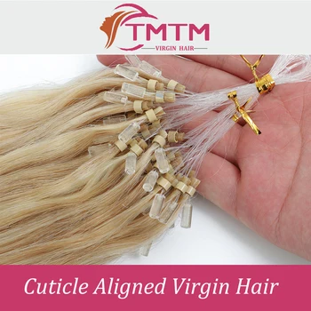 Набор для наращивания человеческих волос с прямой микроцикловкой 50 100 Прядей Бразильских Натуральных волос Невидимые Микроколечки из натуральных волос 1 г /шт.