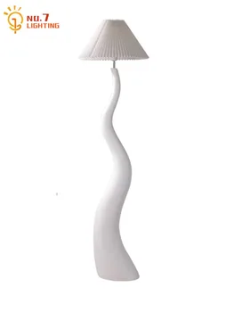 Дизайнерский торшер из кремовой смолы LED E27 Атмосферный Вертикальный светильник для гостиной / модельного оформления комнаты, кабинета, студии, спальни