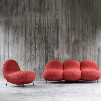 Одноместный стул для отдыха, простой красный диван в гостиной