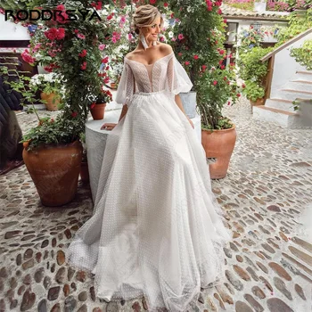 RODDRSYA Элегантные свадебные платья для невесты 2024 года с рукавами-фонариками, тюлевые платья трапециевидной формы, сшитые на заказ vestido de noiva casamento