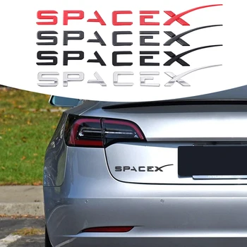 1шт ABS 3D Буквы Логотип Наклейка На Задний Багажник Для Tesla Модель 3 X Y S SPACEX Декор Задней Двери Наклейки Серебристый Черный Красный Стайлинг Автомобиля