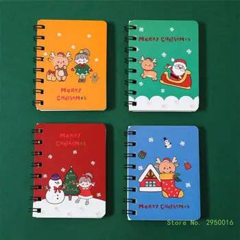 4шт мини-рождественских блокнотов с подкладкой, маленьких блокнотиков для рождественской вечеринки для студентов, девочек и мальчиков, пишущих дневники.