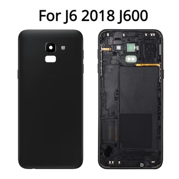 Для Samsung Galaxy J6 2018 J600 J600F SM-J600F Задняя Крышка Батарейного Отсека Задняя Панель Дверцы Корпуса Запасные Части для корпуса с объективом Камеры