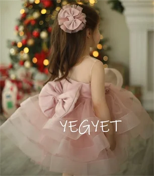 Многоуровневое платье для девочек с румянами, расшитое бисером Платье-пачка из тюля, детские платья для вечеринки по случаю дня рождения, Рождественское платье