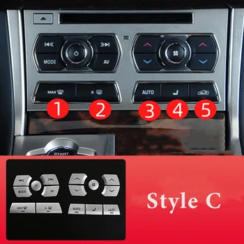15шт Наклейка на мультимедийную кнопку центрального управления автомобилем, накладка на кнопку кондиционера для Jaguar XF 2012-2015