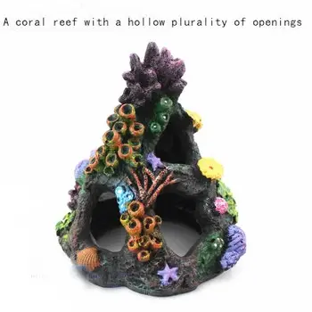 Аквариум для озеленения Украшения коралл уклоняется от прячущихся по дому рыбок, пещера с множеством полых отверстий дом