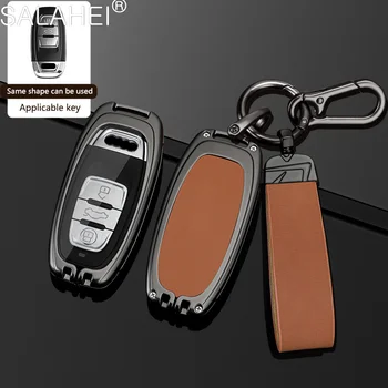 Кожаный Автомобильный Пульт Дистанционного Управления Smart Key Cover Из Цинкового Сплава Для Audi A1 A3 A4 A5 A6 A7 A8 Quattro Q3 Q5 Q7 2009-2015 Аксессуары