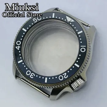 Серебряный корпус часов Miuksi 37 мм керамический безель сапфировое стекло подходит для механизма NH35 NH36 NH34