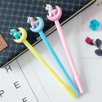 Милая Кавайная Мультяшная Гелевая Ручка Creative Moon Unicorn Neuter pen Детская Забавная Ручка для Письма Офисные Школьные Принадлежности Корея Канцелярские принадлежности
