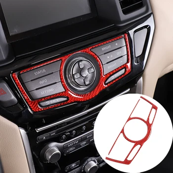 Для Nissan Pathfinder 2013-18 гг. Центральное управление автомобилем из мягкого углеродного волокна, Кнопка навигации, наклейка, аксессуары для интерьера автомобиля