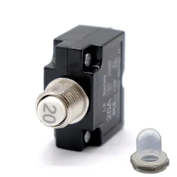 Автоматический выключатель с кнопочным сбросом 20A, защита от перегрева постоянного тока 50 В переменного тока 125 / 250 В с прозрачной водонепроницаемой крышкой кнопки