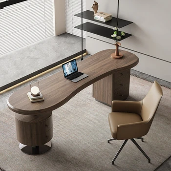 Компьютерные высококлассные офисные столы в форме домашнего кабинета, минималистичные Современные Деревянные офисные столы, Роскошная мебель Escritorios QF50OD