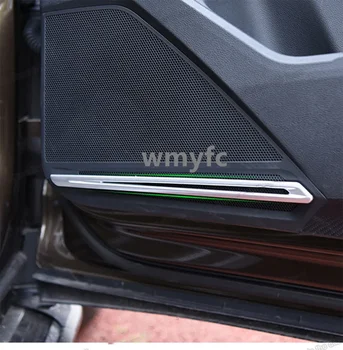 рамка звукового динамика Двери автомобиля из углеродного волокна Хромированная для Volkswagen Vw Tiguan 2017 2018 2019 2020 2021 2022 mk2 r line hybrid