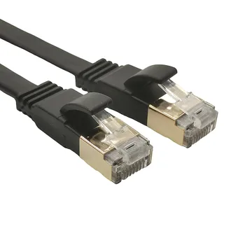 Кабель Ethernet Cat7 Плоский кабель Lan Сетевой кабель RJ45 интернет-шнур CAT7 для маршрутизатора Модема ПК PS4 Соединительный кабель ультракороткий 0,3 М