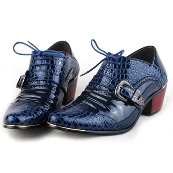 Мужские модельные туфли На толстом каблуке, Мужские Оксфорды, Модная Деловая Официальная Мужская обувь, Новинка 2022 года, Мужские костюмы Из Лакированной Кожи, Обувь Для Вечеринок