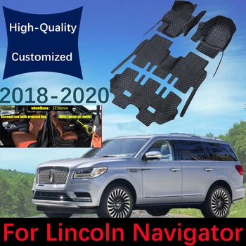 Изготовленные На Заказ Кожаные Автомобильные Коврики Для Lincoln Navigator 2018 2019 2020 Автомобильный Ковер Rugs Auto Foot Pads Аксессуары Для Интерьера