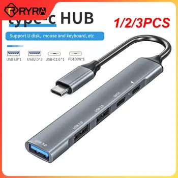 1/2/3ШТ RYRA 5 В 1 Многофункциональный USB C Концентратор 5 Портов USB 3.0 Type-C Адаптер Конвертер Поддержка Быстрой Зарядки PD 65 Вт Для Macbook
