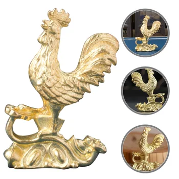 Китайские украшения в виде латунного петуха Yuanbao, украшения для курятника для домашних животных, золотой стол для рабочего стола