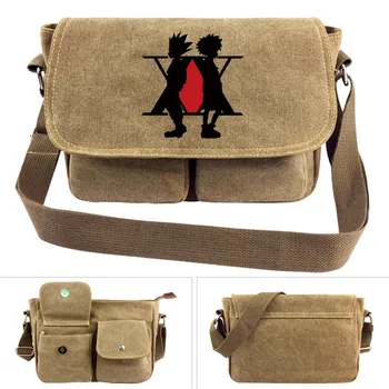 Сумка через плечо hunter X hunter, сумки-мессенджеры, холщовая сумка через плечо, сумка для школьных книг из мультфильма Аниме